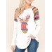 Vintage Women Long Sleeve Elk Printed O-Neck Loose T-Shirts