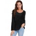 Metallic Ruffled Blouses Long-sleeved T-shirts