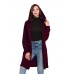 Casual Women Solid Color Button Pockets Hooded Long Coats