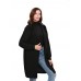 Casual Women Solid Color Button Pockets Hooded Long Coats