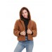 Women Fleece Solid Color Button Long Sleeve Hooded Coats