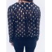 Casual Women Loose Polka Dot Print V-Neck Chiffon Long Sleeve Blouse