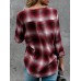 Women Cotton V-Neck Button Long Sleeve Blouse with Pockets