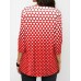 Casual Women Polka Dot Crew Neck 3/4 Sleeve Blouse