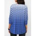 Casual Women Polka Dot Crew Neck 3/4 Sleeve Blouse