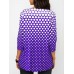 Casual Women Polka Dot Crew Neck 3/4 Sleeve Blouse