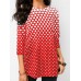 Casual Women Polka Dot Crew Neck 3/4 Sleeve Blouse