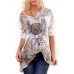 Casual Women Gradient Print V-Neck Long Sleeve T-Shirts