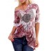 Casual Women Gradient Print V-Neck Long Sleeve T-Shirts