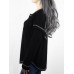 Autumn Winter Long Sleeve Patchwork Buttons Loose Casual T-shirts