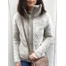 Casual Women Fleece Thick Stitching Stand Collar Long Sleeve Coats