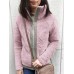 Casual Women Fleece Thick Stitching Stand Collar Long Sleeve Coats