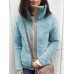 Casual Women Fleece Thick Stitching Stand Collar Long Sleeve Coats