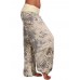 Women Casual Wide Leg Floral Print Trouser Pants