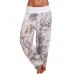 Women Casual Wide Leg Floral Print Trouser Pants