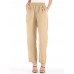 Women Casual Pure Color High Waist Elastic Waist Pants