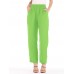 Women Casual Pure Color High Waist Elastic Waist Pants