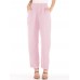 Women Casual Pure Color High Waist Elastic Waist Pants