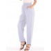 Women Casual Pure Color High Waist Elastic Waist Pants