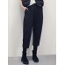 Women Casual Solid Color Winter Straight High Waist Trousers Pants