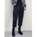 Women Casual Solid Color Winter Straight High Waist Trousers Pants