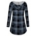 Women Casual Plaid Hooded Long Sleeve Hooded Coats