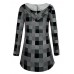 Women Casual Plaid Hooded Long Sleeve Hooded Coats