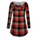 Women Casual Plaid Hooded Long Sleeve Hooded Coats