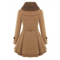 Women Double-Breasted Winter Warm Thick Long Overcoat Dress