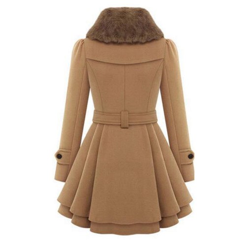 Women Double-Breasted Winter Warm Thick Long Overcoat Dress