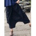 Wide Leg Women Cotton Linen Solid Color Elastic Waist Irregular Pants