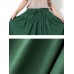 Women Wide Leg Solid Color Cotton Linen Elastic Waist Pants