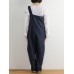 Women Japanese Style Cotton Linen Bow Shoulder Trouser Pants