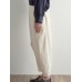 M-5XL Women Casual Loose Pure Color Elastic Waist Corduroy Pants