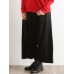 M-5XL Women Casual Pure Color Elastic Waist Cotton Pants