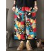 Women Floral Print Elastic Waist Thicken Cotton Vintage Pants