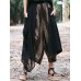 Vintage Women Elastic Waist Striped Wide Leg Pants