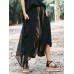 Vintage Women Elastic Waist Striped Wide Leg Pants