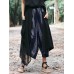 Vintage Women Elastic Waist Striped Wide Leg Pants