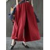 Women Solid Color Elastic Waist Casual Loose Pants