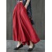 Women Solid Color Elastic Waist Casual Loose Pants