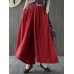 Women Solid Color Elastic Waist Casual Loose Pants