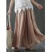 Women Solid Color Elastic Waist Casual Loose Pants