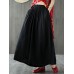 Women Solid Color Elastic Waist Casual Loose Pants