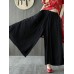 Women Solid Color Elastic Waist Casual Loose Pants