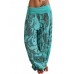 Women Casual Loose Floral Print High Waist Wide Leg Pants