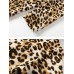 Women Long Sleeve Zipper Plush Retro Leopard Print Hooded Coats