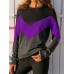 Casual Women Patchwork O-neck Long Sleeve T-shirts