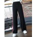 Women Casual High Drawstring Waist Stripe Patchwork Pants