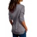 Casual Women V-neck Long Sleeve Pleated T-shirts